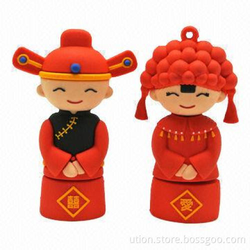 Wedding USB Flash Stick with 1 to 32GB Memory Capacity, Free Printing and Packaging